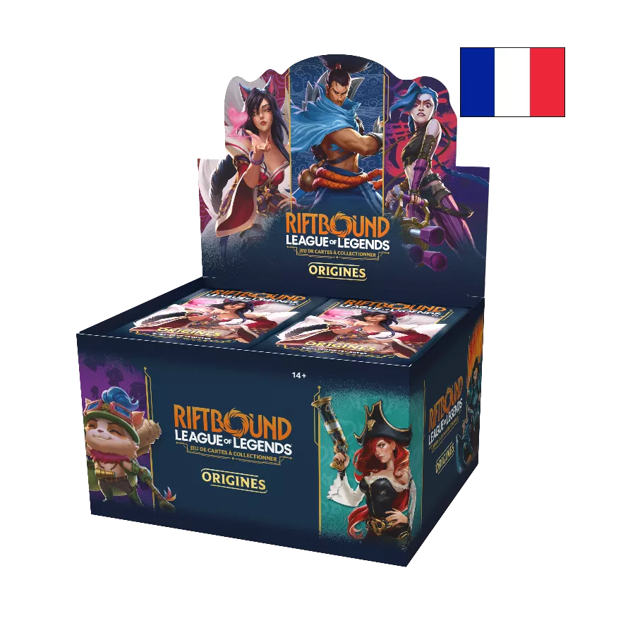 Riftbound: League of Legends – Origines | Display de 24 Boosters FR – Boîte en français – Cardoriah