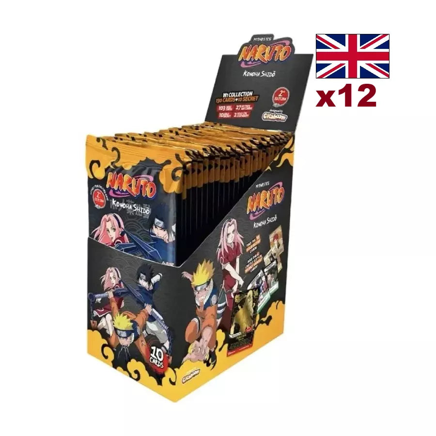 Naruto Mythos TCG – Konoha Shidō : Set 1 – Seconde Édition | Lot de 12 Displays de 24 Boosters EN – Boîtes en anglais – Cardoriah