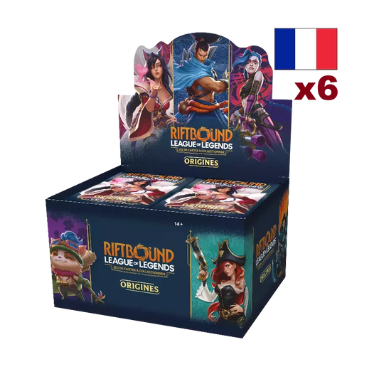 Riftbound: League of Legends – Origines | Lot de 6 Displays de 24 Boosters FR – Boîtes en français – Cardoriah
