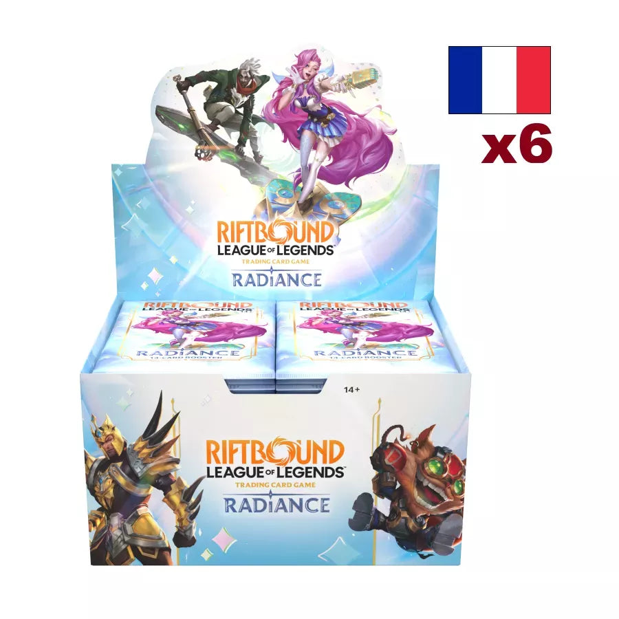 Riftbound: League of Legends – Radiance | Lot de 6 Displays de 24 Boosters FR – Boîtes en français – Cardoriah