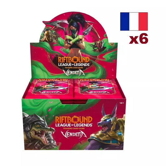 Riftbound: League of Legends – Vendetta | Lot de 6 Displays de 24 Boosters FR – Boîtes en français – Cardoriah