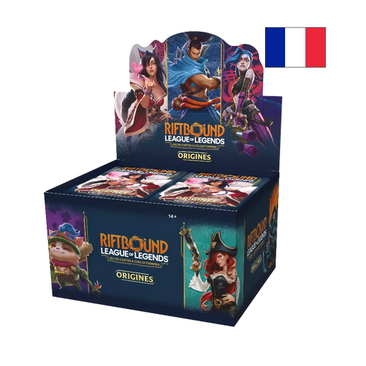 Riftbound: League of Legends – Origines | Display de 24 Boosters FR – Boîte en français – Cardoriah